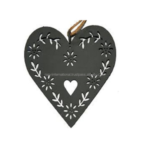Décoration murale en métal suspendue en forme de cœur, design moderne, ensemble de 4 pièces pour le salon, décoration de la maison, cadeau - Product Image 5