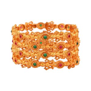 Ensemble de bracelets indiens, 4 pièces, strass traditionnels, bijoux religieux, en plastique bazin, pour femmes - Product Image 1