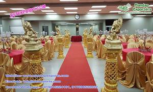 Piliers en bois décoratifs pour allée de mariage, décoration d'allée, petite taille, couleur personnalisée, léger - Product Image 4