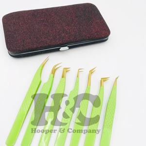 แหนบคีบหัวใจรูปผีเสื้อทำจากเพชรตัวมิงค์สำหรับต่อขนตาที่จับสเตนเลสเรียบแบบปลายเอียงทนทาน - Product Image 2