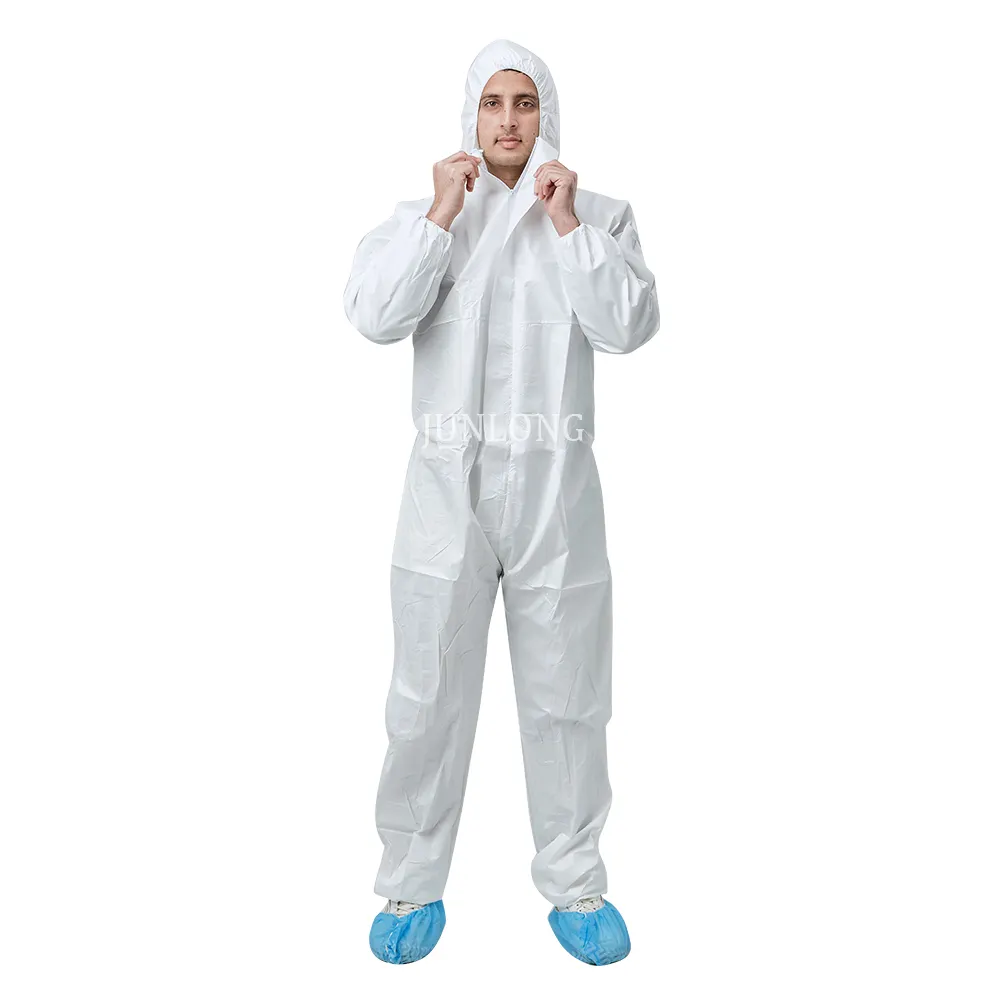 Isolation chemical Protection Disposable Jumpsuit Hazmat Hooded Coverall