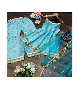 Ensemble Sharara spécial saison des mariages avec dupatta à sequins, ensemble Kurti prêt à porter pour femmes - Product Image 1