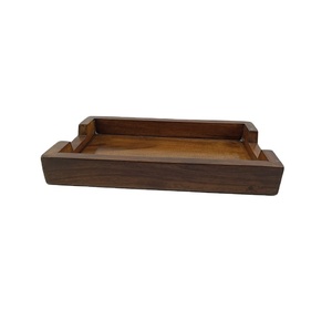 Plateau de service en bois Plateau de service décoratif pour petit déjeuner au lit, déjeuner, plateau de serveur de dîner - Product Image 1