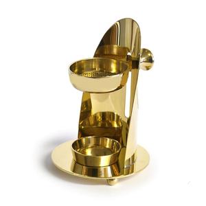 Brûleur d'encens en laiton de couleur or fait à la main nouvelle conception personnalisée forme et taille brûleur d'encens par Home Arts - Product Image 6