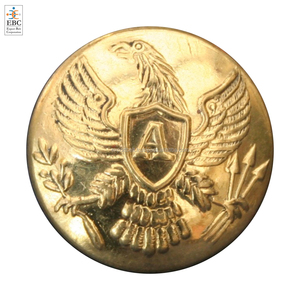 OEM Wholesale Customized Antique Brass 2-Hole <b>Buttons</b> Gold Alloy Shank Style Eco-Friendly Plating Uniform Jacket Coat Tunic - Product Image 6