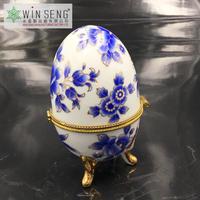 Boîte à bijoux en porcelaine Win Seng, motif lotus bleu, modèle Ws101-081214, Fujian, Chine