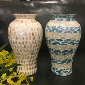 Set of 2 mother of pearl vase, flower vase for decor, high quality vase for exported - Product Image 6