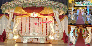 Mandap Romano para Bodas Indias, Mandap Romano Real para Bodas Inglesas, Mandap Romano Blanco Exclusivo para Bodas en el Reino Unido, Nueva York - Product Image 2