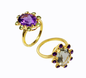 Sterling Silver 925 Gold Plated Cocktail Big Supplier Wholesaler Custom Handmade <b>Cheap</b> Unisex Multi Color Big Oval Gemstone <b>Ring</b> - Product Image 1