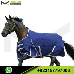 Norme essentielle Cou Couverture Moyen Polyester Polaire 78 Pouces Marine Argent & Rouge Couverture De Cheval Cheval Tapis Et Feuille De Cheval - Product Image 3