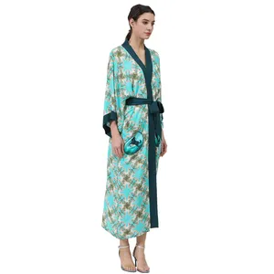 Abiti da spiaggia kimono da donna con cardigan vintage lungo stampato con disegni personalizzati all'ingrosso