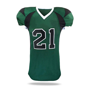 Maillot de football américain en gros unisexe, sublimation verte, 100% polyester, sans manches, grandes tailles, haute qualité - Product Image 4