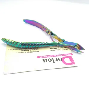 High Quality Sharp Edges Rainbow Cuticle Nippers With Custom Logo