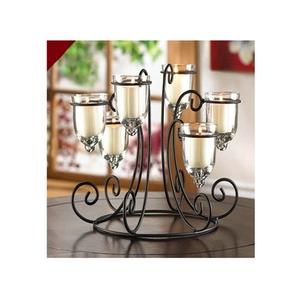 Centre de table de mariage de haute qualité en fer noir, taille et forme personnalisées pour les mariages en hôtel - Product Image 1