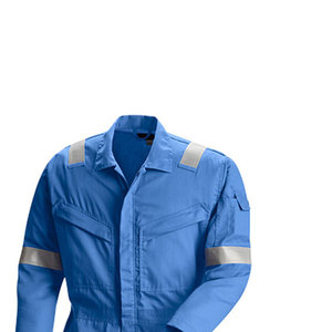 Bata reflectante de una pieza para hombre, ropa de trabajo Industrial con cuello vuelto, elegante, azul - Product Image 4