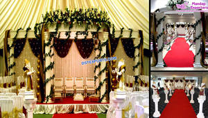 Mandap de mariage royal ouvert de style Marathi, décoration de scène de mariage Marathi, thème Rajasthani, mandap de mariage ouvert, vente aux États-Unis - Product Image 5