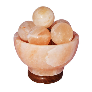 Himalayan <b>Salt</b> Fire Bowl <b>Lamp</b> with Round Balls Eco-Friendly Handmade Design Enhances Ionic Balance Improves Indoor Air Quality - Product Image 3