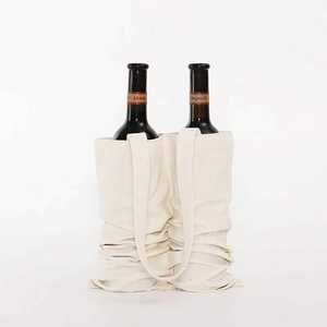 Miles được bôi sáp lên vải dây kéo mua sắm túi thăng hoa trống chai rượu vang Túi bông vải rượu tàu sân bay - Product Image 2