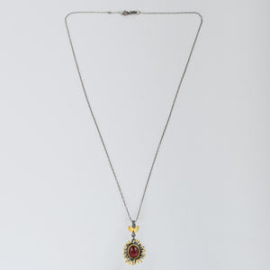 Venta al por mayor 925 plata esterlina negro rodio plateado cadena collar granate natural piedra preciosa colgante joyería fina para regalo - Product Image 6