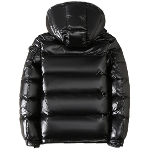 Chaqueta bomber de vuelo personalizada con correas y bolsillo en el brazo izquierdo, abrigos de vuelo personalizados, chaqueta acolchada negra para hombre - Product Image 2