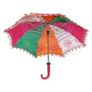 伝統的なラジャスタン傘美しい手作り刺繍パラソル装飾のメーカー卸売業者 & サプライヤー