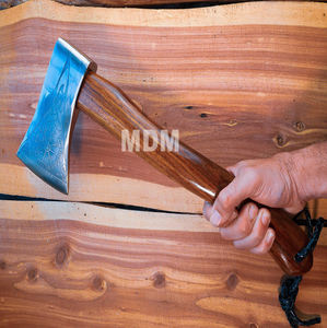 Custom Handmade Carbon Steel <b>Viking</b> <b>Axe</b> with Colored Handle with Leather Sheath - Product Image 6