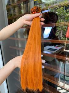 Perruques de cheveux bruts vietnamiens 2023, la meilleure qualité avec les cheveux vietnamiens 100% vierges de couleur orange - Product Image 3