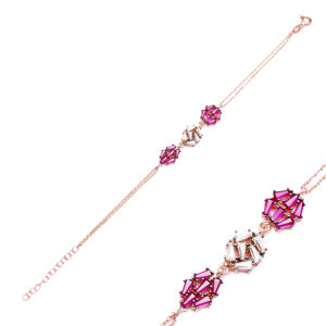 Colorful Round Baguette Style <b>Bracelet</b> Sterling <b>Silver</b> Wholesale Handcraft Turkish <b>Charm</b> Jewelry - Product Image 1