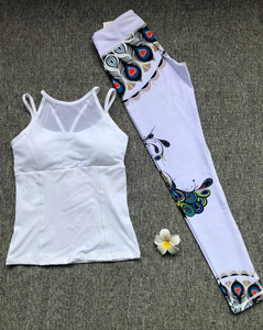 Traje de yoga a la moda para correr, Conjunto de sujetador corto y cruzado para mujer, conjunto deportivo de ocio para mujer, conjunto con estampado de sublimación de corbata de alta calidad - Product Image 6