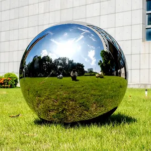 Maoping Custom Grande Jardim decoração Esferas Metal Esculturas Esferas De Aço Inoxidável Oco Exterior Moderno