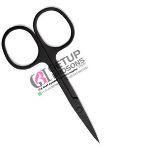 Ciseaux plasma noirs de haute qualité pour sourcils en acier inoxydable avec votre propre logo personnalisé et votre instrument de beauté de couleur - Product Image 6