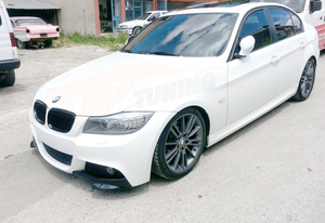 B.M.W-Extensiones frontales de plástico negro brillante, modelos Serie 3, E90, LCI, 2008 - 2011 M, Sport M, Technic - Product Image 2