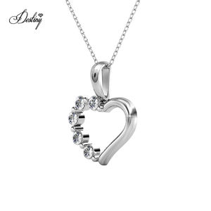 Trendy Love Heart Design Pendentif orné de cristaux <span class=keywords><strong>Swarovski</strong></span> Bijoux Daisini Collier en argent sterling/laiton - Product Image 5