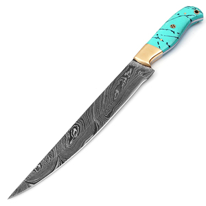 New Style Custom Hand Forged Damascus Fillet knife With leather Sheath cover (smk1593) - Product Image 1