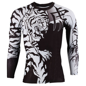 Vêtements de sport fitness, rashguards personnalisés sublimés pour MMA BJJ, manches longues, homme, polyester/nylon, marque personnalisée - Product Image 6