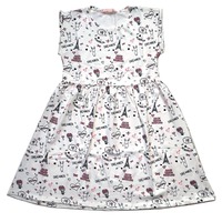 Robe d'été printemps pour filles, mignonne et tendance, coupe trapèze, longueur genou, manches évasées, haute qualité, écologique et respirante, vente en gros