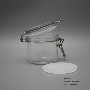 Wide Mouth Hermetic 350ml PET Plastic <strong>Black</strong> Tea Round Storage Jar <strong>Container</strong> With Lid Airtight Food Jar Copper Swing Top - Product Image 6