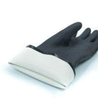 Guantes Largos de Trabajo de Goma Negra, Guantes de Látex Negros para Trabajos de Drenaje, Tratamiento de Aguas Residuales, Clasificación de Residuos