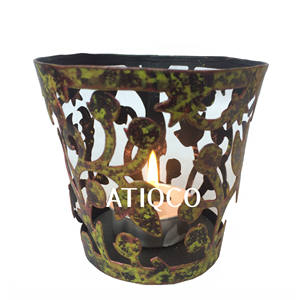 Candelita verde negra con sombra Votiva de hierro Lámpara de metal más moderna Lámpara de candelita atractiva y elegante Lámpara de decoración de mesa - Product Image 4