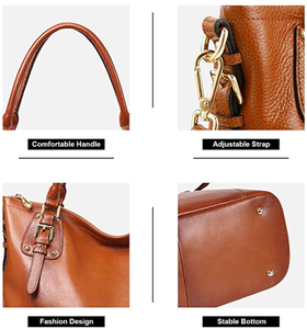 Most Selling Unique Women's Genuine Leather Handbags Shoulder Tote Organizer Top Handles Bag Satchel Designer Bag-Brown - Product Image 2