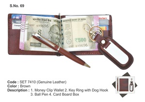 Juego de regalo Formal e informal para hombre, Set 3 en 1 de billetera de cuero PU para caballero, llavero, bolígrafo de bola para regalar a los trabajadores de la Oficina, venta al por mayor - Product Image 6