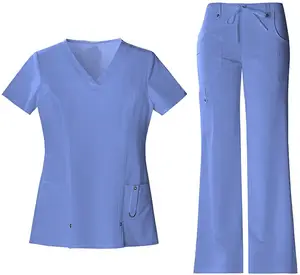 Commercio all'ingrosso Su Ordinazione delle Donne Scrub Set di Abbigliamento Tuta di Macchia Medico Uniforme medico infermiera Scrub set unisex