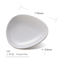 Plaques de mélamine de forme triangulaire légères pour fruits de salade de dessert