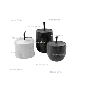 Ensemble de deux pots à épices de taille personnalisée en marbre noir et blanc récipient de stockage de fruits secs à bon prix - Product Image 6