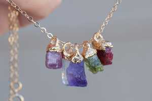 Collar de múltiples piedras preciosas naturales electroformado, Plata de Ley 92,5, collares largos de Astrología de 16 ", joyería de oro para mujer, regalo de estrella para hombre - Product Image 4