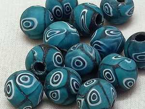 Custom Made African Trade <b>Glass</b> Beads in <b>Shades</b> of Green, Red and Black Suitable for Bead Designers in Size 10 mm - Product Image 4