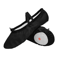 Chaussures de ballet souples en toile de danse de nouveau style avec semelle fendue confortable pour femmes