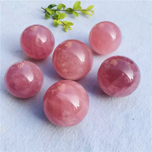 Esfera de cuarzo rosa de última calidad, piedra Natural, Ágata tallada para decoración del hogar, meditación, curación y puesta a tierra - Product Image 6