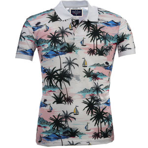 Polo de punto con logotipo personalizado para hombre, camisa con estampado Floral, sublimación - Product Image 3