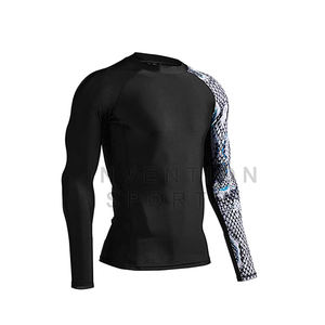 Top Trending Rash Guards Unisex Logotipo personalizado Color de tres tonos Manga completa Ajuste de compresión Rash Guards a precios muy razonables - Product Image 4